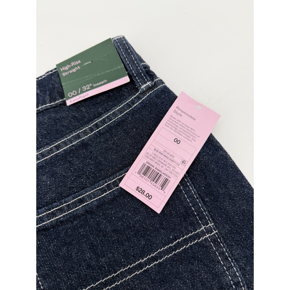 High Rise Straight Leg Carpenter Jeans Wm's 00/32 EasyRigid Workwear Buttonfly - Picture 4 of 12